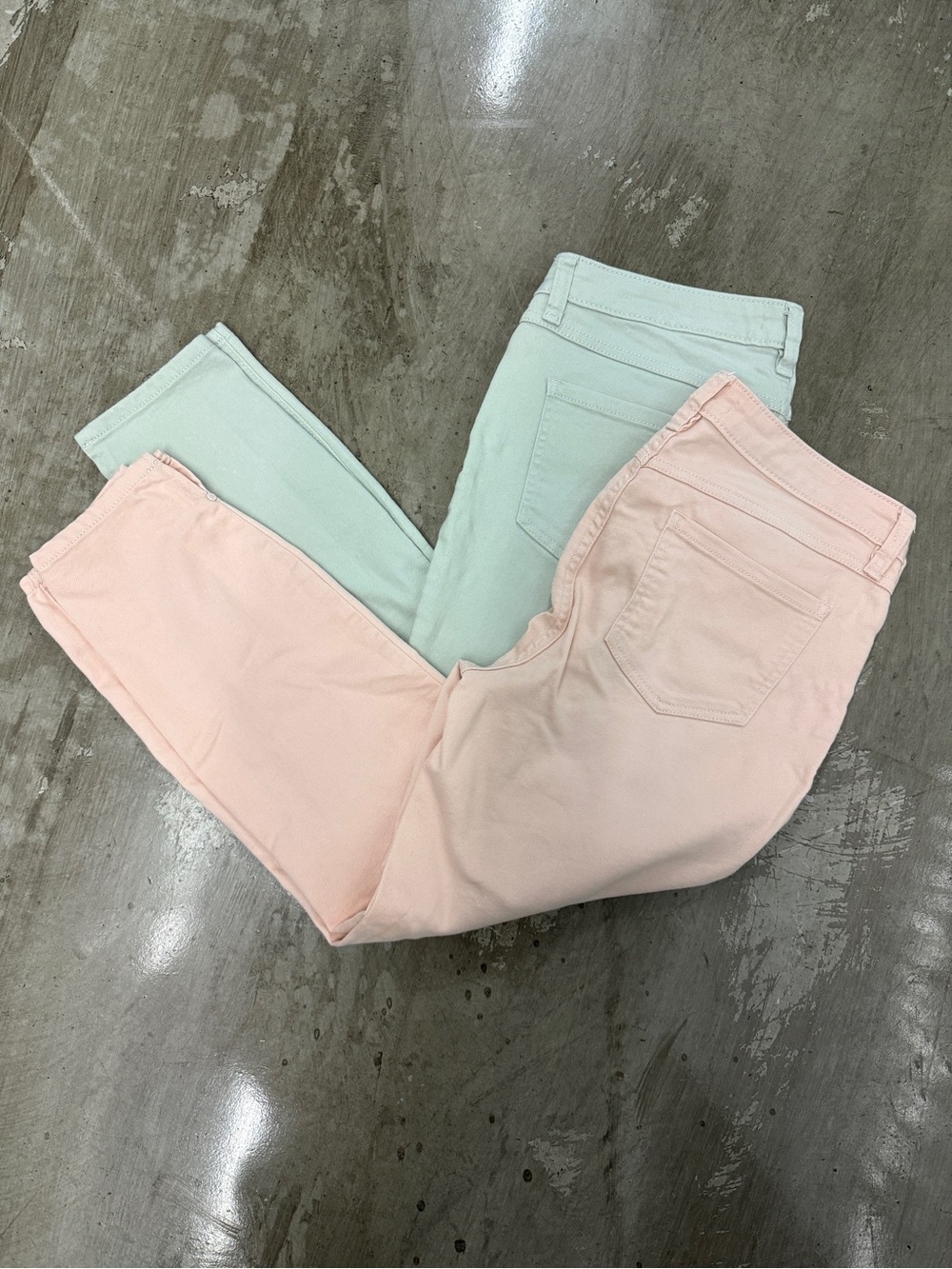 LC Lauren Conrad Pastel Pink & Mint Cropped Jeans